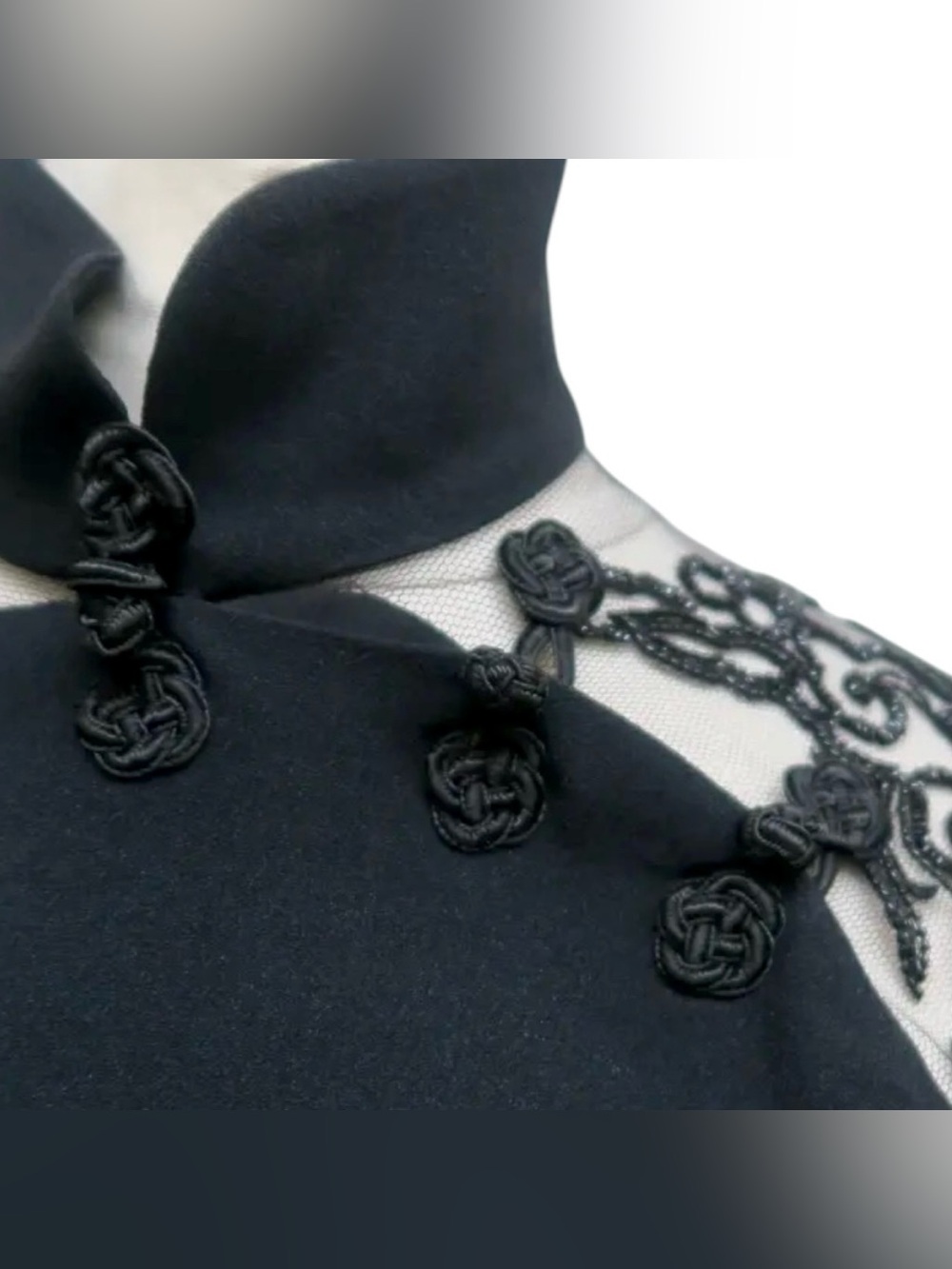 RALPH LAUREN COLLECTION BLACK DRAGON EMBROIDERED CHEONGSAM QIPAO MAXI DRESS SZ 6 - Picture 10 of 17